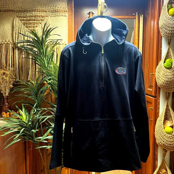 Tommy Bahama Florida Gators Hoodie M IslandZone Navy 1/4 Zip Pullover Sweatshirt - Picture 1 of 8